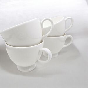 Wedgwood White Footed Teacups Set Of 4 Fine Bone China Made in England